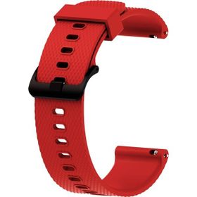 KNY Samsung Galaxy Watch 4 Classic Kırmızı 46 mm 20 mm İçin Baklava Desenli Klasik Renkli Silikon Kordon