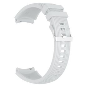 KNY Samsung Galaxy Watch Active 2 Beyaz 20 mm İçin Çizgili Silikon Kordon
