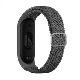 KNY Xiaomi Mi Band 5 Örgü Model Renkli Silikon Gri Kordon