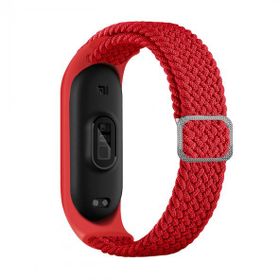 KNY Xiaomi Mi Band 5 Örgü Model Renkli Silikon Kırmızı Kordon