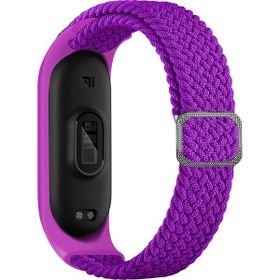 KNY Xiaomi Mi Band 5 Örgü Model Renkli Silikon Mor Kordon