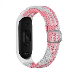 KNY Xiaomi Mi Band 5 Örgü Model Renkli Silikon Pembe Beyaz Kordon