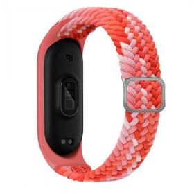 KNY Xiaomi Mi Band 5 Örgü Model Renkli Silikon Pembe Neon Kordon