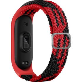 KNY Xiaomi Mi Band 5 Örgü Model Renkli Silikon Siyah Kırmızı Kordon