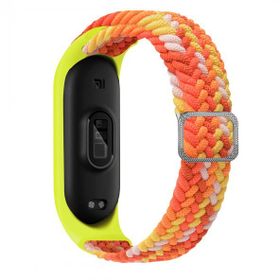 KNY Xiaomi Mi Band 5 Örgü Model Renkli Silikon Turuncu Beyaz Kordon