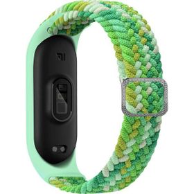 KNY Xiaomi Mi Band 5 Örgü Model Renkli Silikon Yeşil Beyaz Kordon