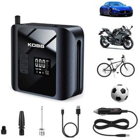Kobb KB420 12 V Şarjlı Li-İon 150 PSI SOS Taşınabilir Dijital Basınç Göstergeli Led Aydınlatmalı Akıllı Lastik Şişirme Pompası