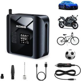 Kobb KB420 12 V Şarjlı Li-İon 150 PSI SOS Taşınabilir Dijital Basınç Göstergeli Led Aydınlatmalı Akıllı Lastik Şişirme Pompası
