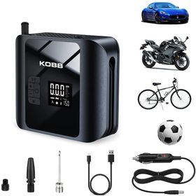 Kobb KB420 12 V Şarjlı Li-İon 150 PSI SOS Taşınabilir Dijital Basınç Göstergeli Led Aydınlatmalı Akıllı Lastik Şişirme Pompası