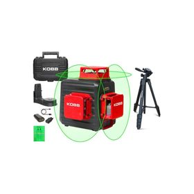 Kobb KBL34GTP 40 m Profesyonel Li-Ion Şarjlı 3x360⁰ Otomatik Hizalamalı Yeşil Çapraz Çizgi Lazer Distomat+Tripod