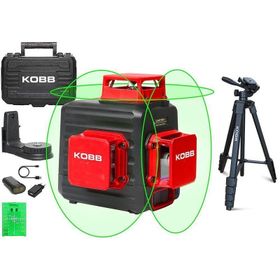 Kobb KBL34GTP 40 m Profesyonel Li-Ion Şarjlı 3x360⁰ Otomatik Hizalamalı Yeşil Çapraz Çizgi Lazer Distomat+Tripod