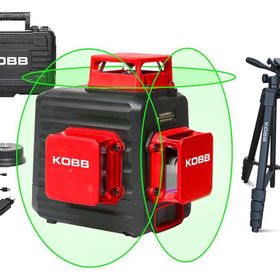 Kobb KBL34GTP 40 m Profesyonel Li-Ion Şarjlı 3x360⁰ Otomatik Hizalamalı Yeşil Çapraz Çizgi Lazer Distomat+Tripod