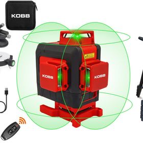 Kobb KBL35GTP Profesyonel Li-Ion Şarjlı 4x360⁰ Otomatik Hizalamalı Yeşil Çapraz Çizgi Lazer Distomat+Uzaktan Kumanda+Tripod