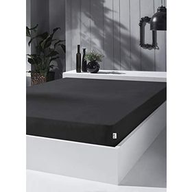 Kobe Home Tek Kişilik Siyah Pamuk 130 G/M2 Örme Penye Lastikli Çarşaf
