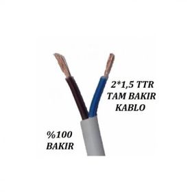 Koç 2x1.5 TTR Topraklı Tam Bakır Kablo