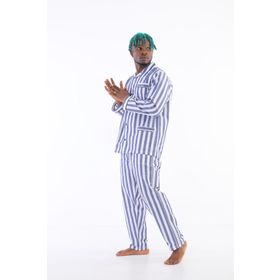 Kocabey 4007 Siyah Beyaz Uzun Kol Çizgili Gaffur Erkek Pijama Takım