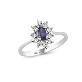 Koçak 0.33 Karat Pırlanta Safir Yüzük