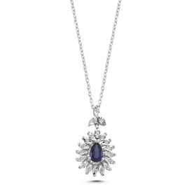 Koçak 0.61 Karat Safir Kadın Pırlanta Kolye
