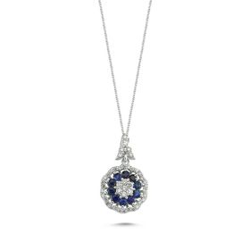 Koçak 0.88 Karat Safir Kadın Pırlanta Kolye