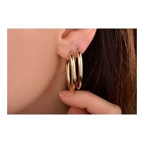Koçak 14 Ayar Altın Oval Küpe