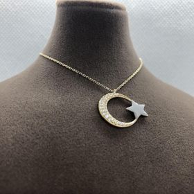 Koçak 14 Ayar Altın Taşlı Ay Yıldız Kolye