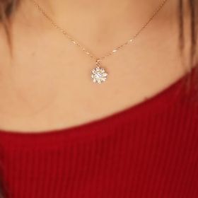 Koçak 14 Ayar Altın Taşlı Çiçek Kolye