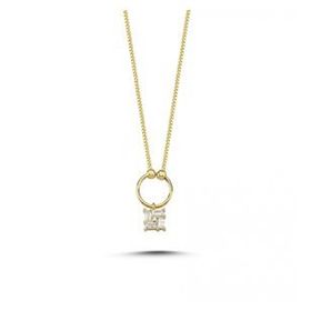 Koçak 14 Ayar Baget Taşlı Altın Kolye