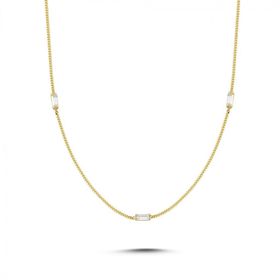 Koçak 14 Ayar Baget Taşlı Altın Kolye