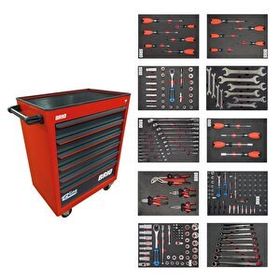Koçtaş Brio 6 Çekmece Pro 258 Parça Kırmızı Hareketli Takım Dolabı