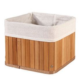 Koçtaş İçi Kumaşlı Bambu Naturel Sepet