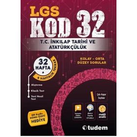 KOD 32 LGS T.C. İnkılap Tarihi ve Atatürkçülük 32 Hafta 4 Haftalık Tekrar - Tudem Yayınları
