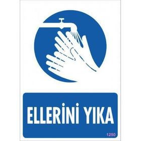 KOD:1250 Ellerini Yıka 25x35 Uyarı Levhası