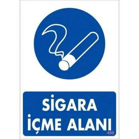 KOD:450 Sigara İçme Alanı 25x35 Uyarı Levhası