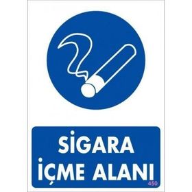 KOD:450 Sigara İçme Alanı 25x35 Uyarı Levhası