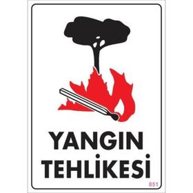KOD:851 Yangın Tehlikesi 25x35 Uyarı Levhası