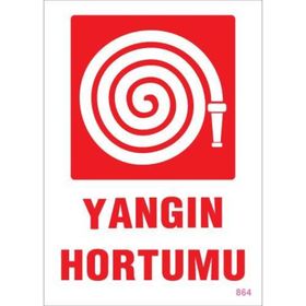 KOD:864 Yangın Hortumu 25x35 Uyarı Levhası