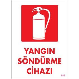 KOD:868 Yangın Söndürme Cihazı 25x35 Uyarı Levhası