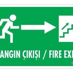 KOD:929 Yangın Çıkışı 17.5x25 Uyarı Levhası