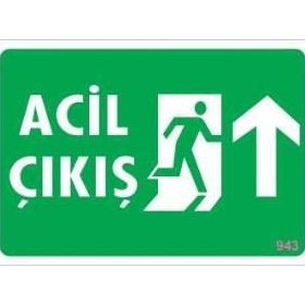 KOD:943 Acil Çıkış 17.5x25 Uyarı Levhası