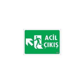 KOD:947 Acil Çıkış 25x35 Uyarı Levhası