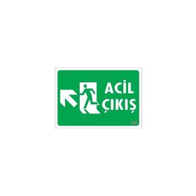 KOD:947 Acil Çıkış 25x35 Uyarı Levhası
