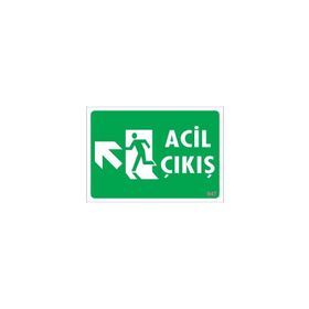KOD:947 Acil Çıkış 25x35 Uyarı Levhası