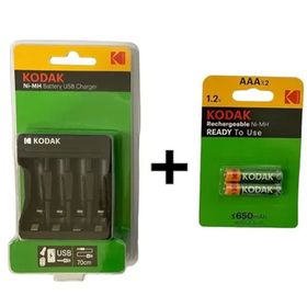 Kodak AAA 650 Mah Şarjlı 2'li Pil ve Ni-MH 4'lü Şarj Cihazı