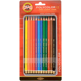 Koh-i Noor 3822-012010BL Polycolor 12'li Kuru Boya Kalemi Set