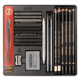 Koh-i Noor 8898 23'lü Gioconda Metal Kutu Karakalem Eskiz Seti