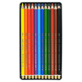 Koh-i Noor Colour Teneke Kutu 12'li Kuru Boya Kalemi