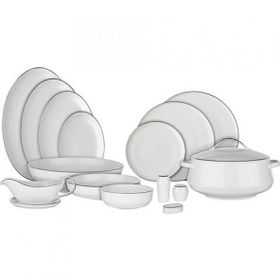 Koleksiyon 101 Hanedan Parça 2 mm Shiny Platin Yemek Takımı