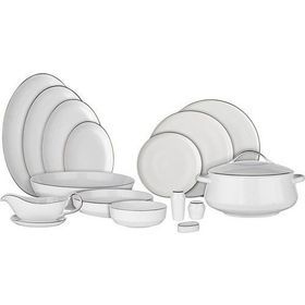 Koleksiyon 101 Hanedan Parça 2 mm Shiny Platin Yemek Takımı