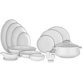 Koleksiyon 101 Hanedan Parça 2 mm Shiny Platin Yemek Takımı
