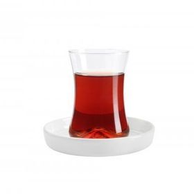 Koleksiyon Tiryaki 6'lı Beyaz Çay Seti